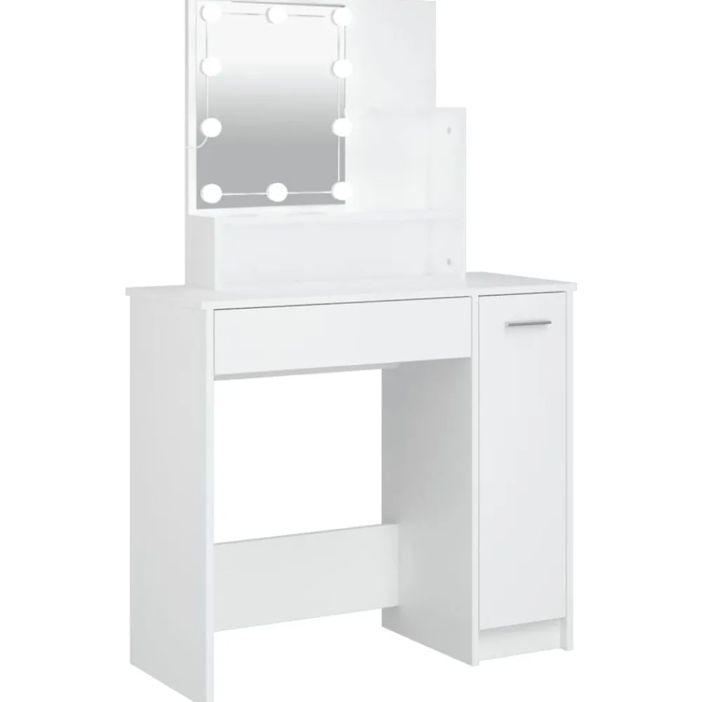 vidaXL Coiffeuse avec LED 86,5x35x136 cm