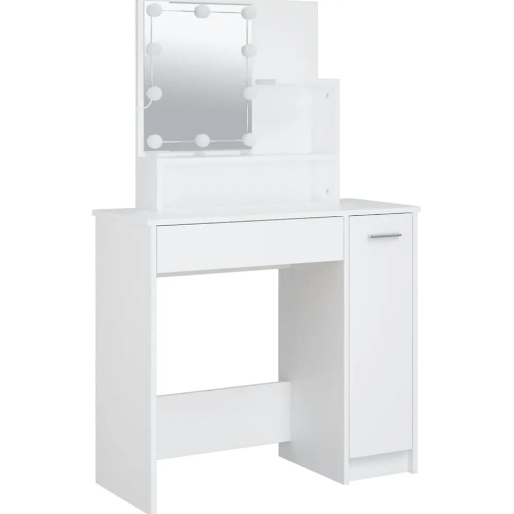 vidaXL Coiffeuse avec LED 86,5x35x136 cm