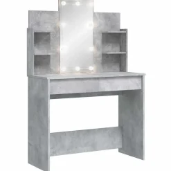 vidaXL Coiffeuse avec lumières LED 96x40x142 cm