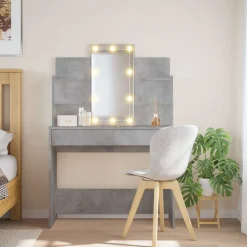 vidaXL Coiffeuse avec lumières LED 96x40x142 cm