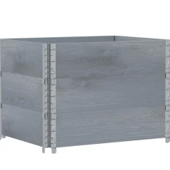 Manutention De Matériaux-vidaXL Colliers de palette 3 pcs 80x60 cm bois de pin solide Gris
