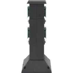 Accessoires Électriques-vidaXL Colonne de prise d'extérieur à 4 voies noir vert 16x16x39,5 cm Noir et vert
