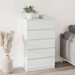 Armoires & Meubles De Rangement-vidaXL Commode 60x36x103 cm Bois d'ingénierie Blanc