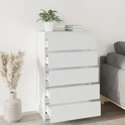 Armoires & Meubles De Rangement-vidaXL Commode 60x36x103 cm Bois d'ingénierie Blanc