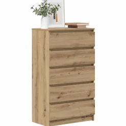 Armoires & Meubles De Rangement-vidaXL Commode chêne artisanal 60x36x103 cm bois d'ingénierie ch&ecirc;ne artisanal