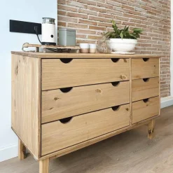 Armoires & Meubles De Rangement-vidaXL Commode OTTA 111x43x73,5 cm bois de pin massif Marron