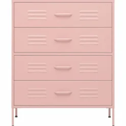 Armoires & Meubles De Rangement-vidaXL Commode 80x35x101,5 cm Acier Rose