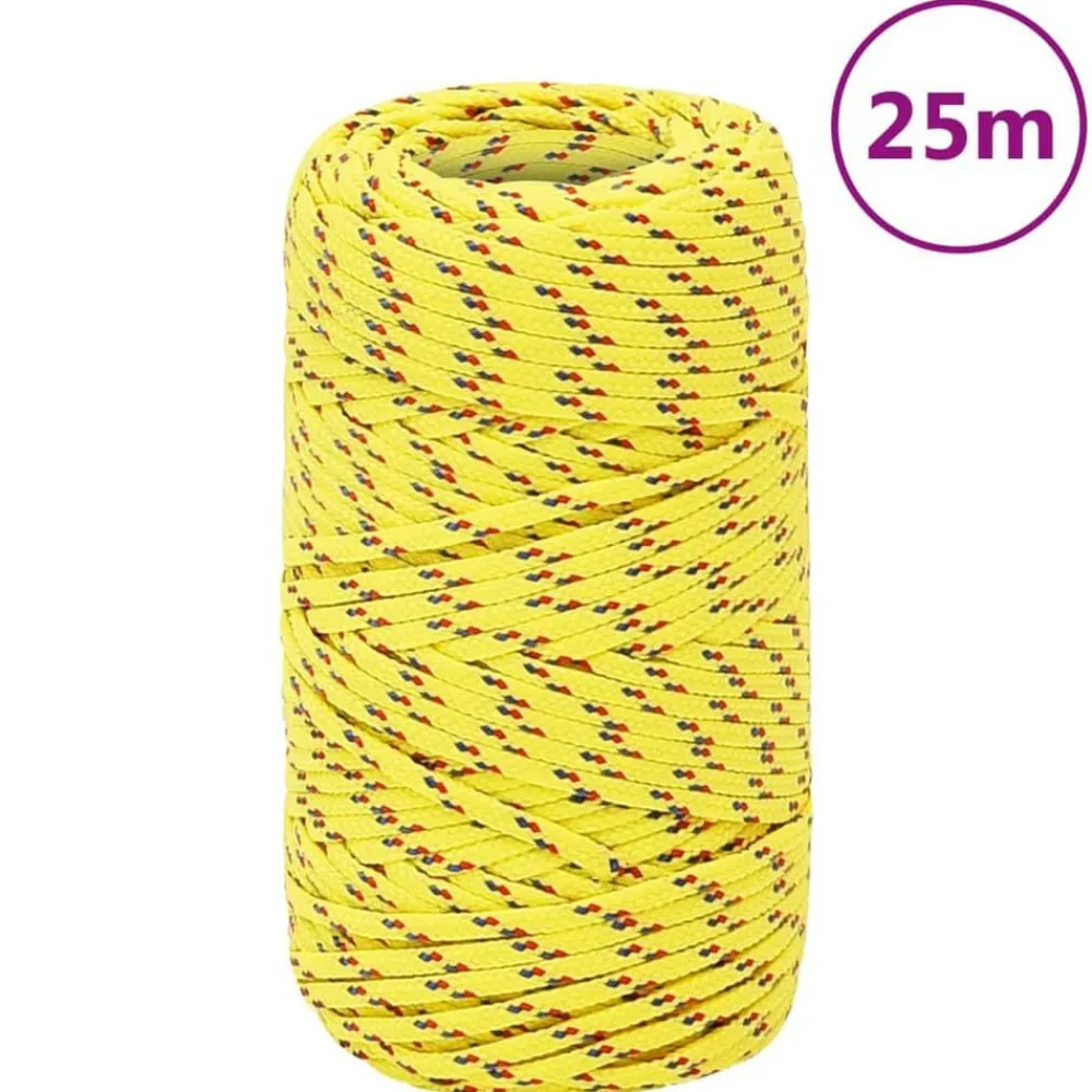 Accessoires De Quincaillerie-vidaXL Corde de bateau 2 mm 25 m Polypropylène Jaune
