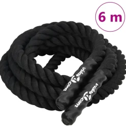 vidaXL Corde de combat noire 6 m 4,5 kg Polyester