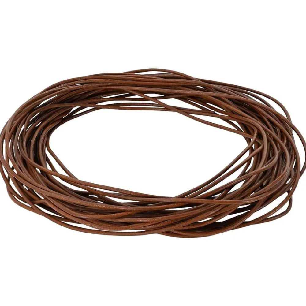Arts & Loisirs-vidaXL Corde en Cuir Ø1 mm x 5 m Cuir Marron clair