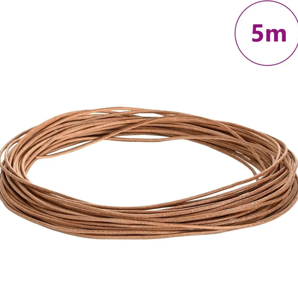 Arts & Loisirs-vidaXL Corde en Cuir Ø1 mm x 5 m Cuir Marron