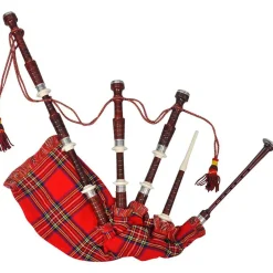 Arts & Loisirs-vidaXL Cornemuse écossaise Great Highland Tartan Royal Steward Rouge