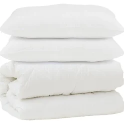 vidaXL Couette avec oreiller 3 pcs Blanc Microfibre