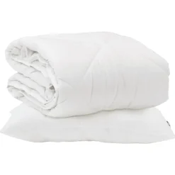vidaXL Couette avec oreiller 2 pcs Blanc Microfibre