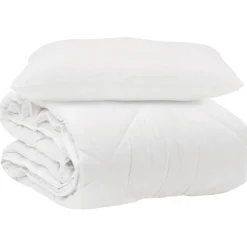 vidaXL Couette avec oreiller 2 pcs Blanc Microfibre