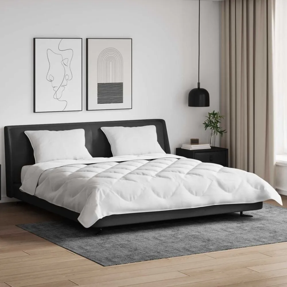 vidaXL Couette avec oreiller 3 pcs Blanc Microfibre