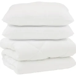 Linge-vidaXL Couette avec Oreillers 3 pcs Blanc Microfibre et Plumes D'oie