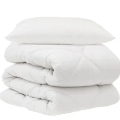 vidaXL Couette avec oreiller 2 pcs Blanc Microfibre