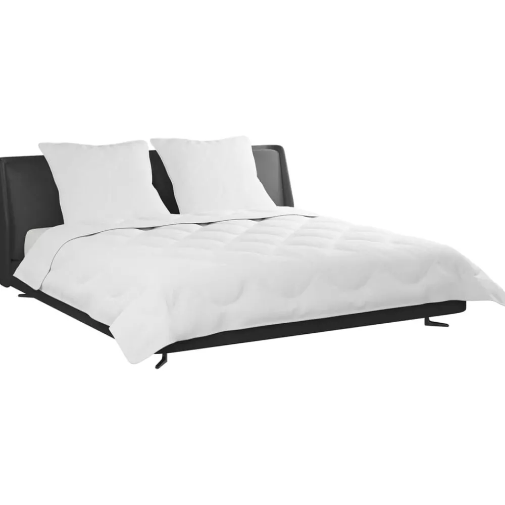 Linge-vidaXL Couette avec oreiller 3 pcs Blanc Microfibre