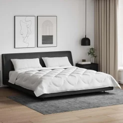 Linge-vidaXL Couette avec oreiller 3 pcs Blanc Microfibre