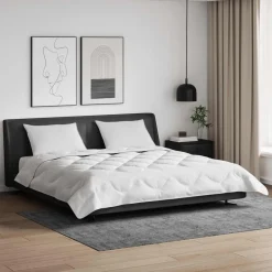 Linge-vidaXL Couette avec oreiller 3 pcs Blanc Microfibre