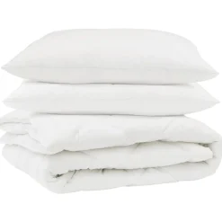vidaXL Couette avec oreiller 3 pcs Blanc Microfibre