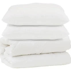 Linge-vidaXL Couette avec oreiller 3 pcs Blanc Microfibre