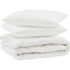 vidaXL Couette avec oreiller 3 pcs Blanc Microfibre