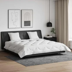 vidaXL Couette avec oreiller 3 pcs Blanc Microfibre