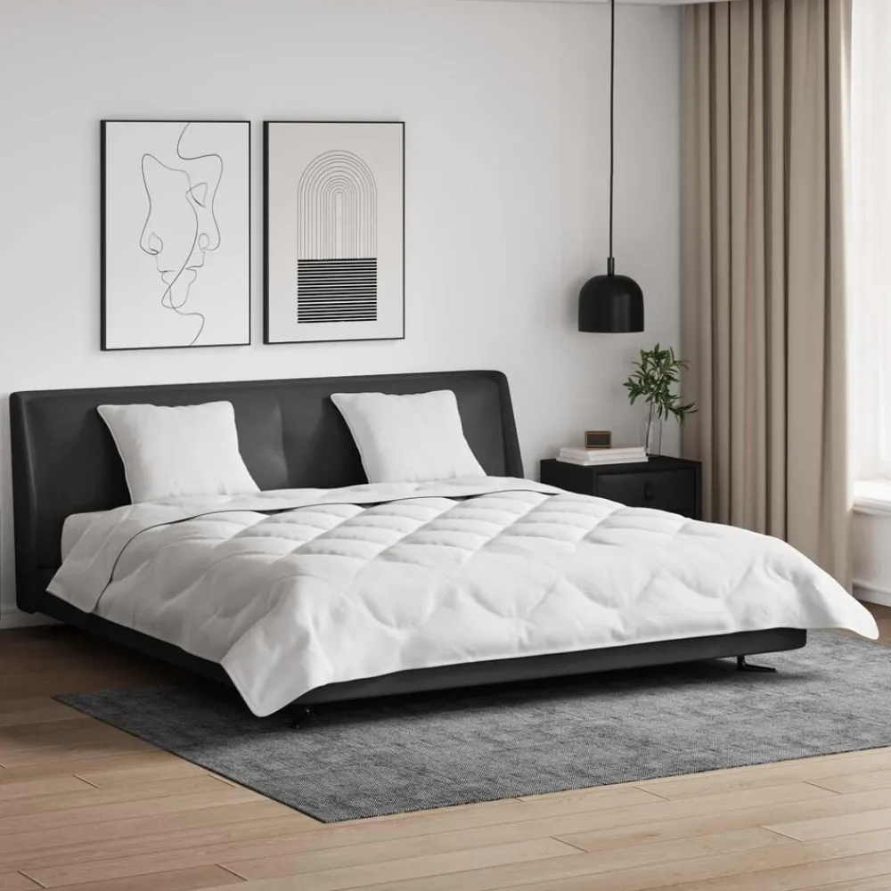 vidaXL Couette avec oreiller 3 pcs Blanc Microfibre