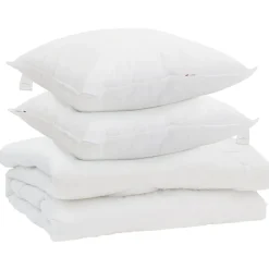 vidaXL Couette avec oreiller 3 pcs Blanc Microfibre