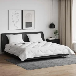 vidaXL Couette avec oreiller 3 pcs Blanc Microfibre