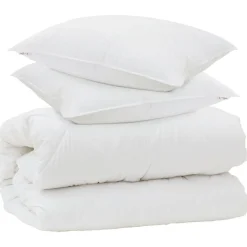 vidaXL Couette avec Oreillers avec oreiller 3 pcs Blanc Microfibre