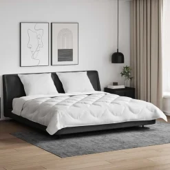 Linge-vidaXL Couette avec Oreillers avec oreiller 3 pcs Blanc Microfibre