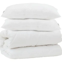 Linge-vidaXL Couette avec oreiller 3 pcs Blanc Microfibre