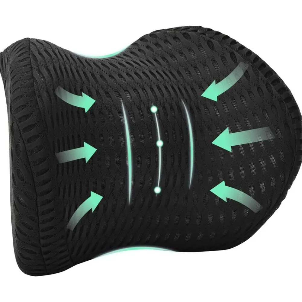 Linge-vidaXL Coussin cervical Mousse à mémoire de forme Noir