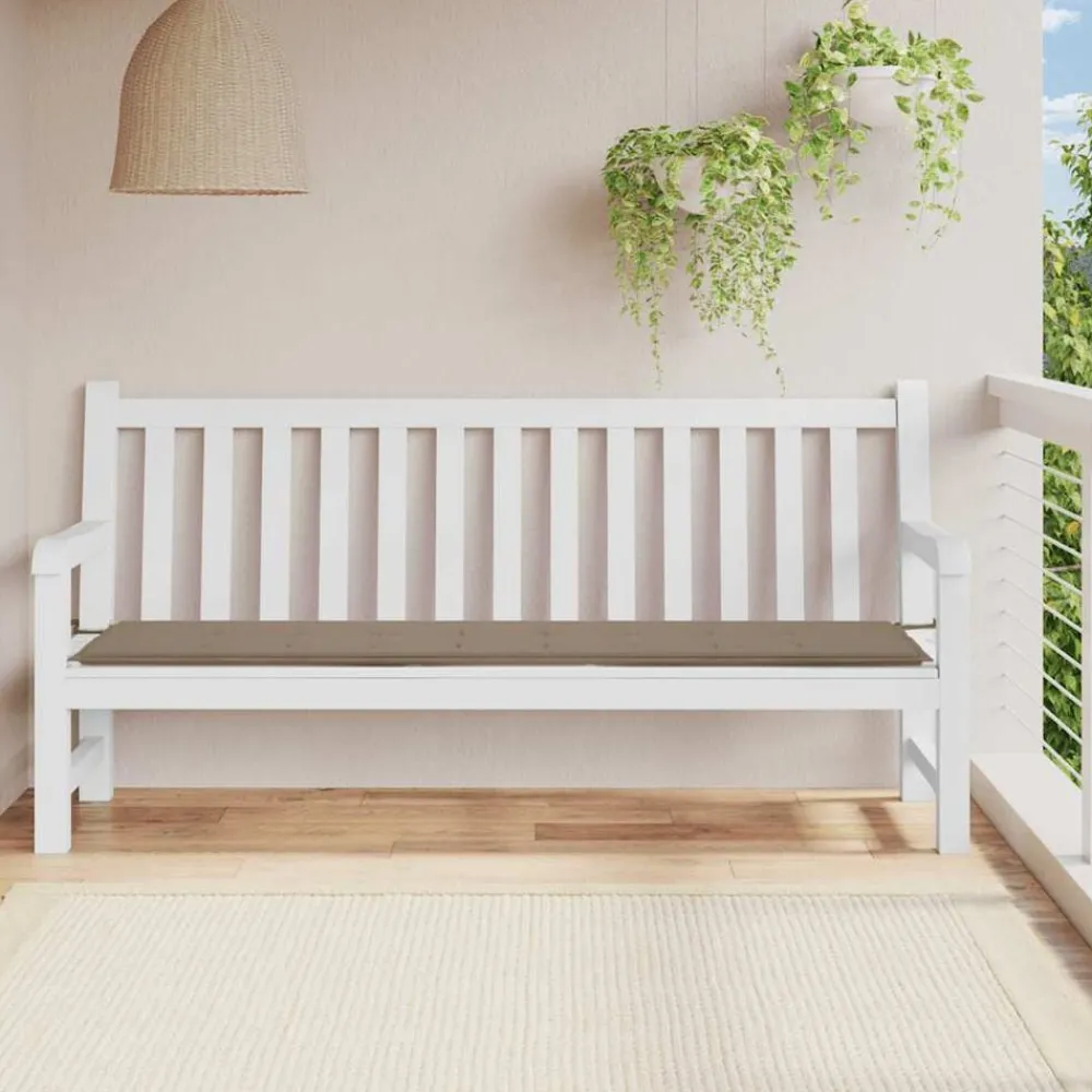 Décorations-vidaXL Coussin de banc de jardin 200x50x4 cm tissu oxford Taupe