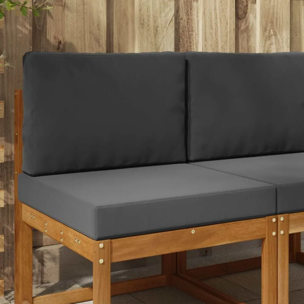 Décorations-vidaXL Coussin de canapé d'extérieur 2 pcs Polyester Anthracite