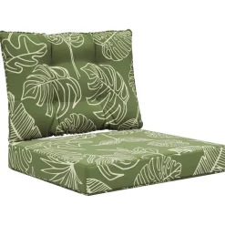 vidaXL Coussin de canapé d'extérieur 2 pcs Modèle feuille Polyester
