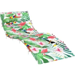 Décorations-vidaXL Coussin de chaise longue multicolore 180x60x4 cm tissu oxford Vert et rose