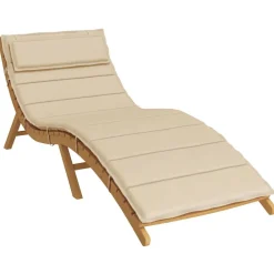 Décorations-vidaXL Coussin de chaise longue 180x60x4 cm tissu oxford Beige