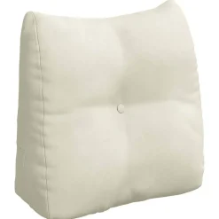 vidaXL Coussin de Dos Crème 45 x 24 x 50 cm Velours