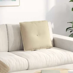 vidaXL Coussin de Dos Crème 50 x 45 cm Tissu en microfibre