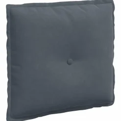 Décorations-vidaXL Coussin de Dos 50 x 45 cm Tissu en velours côtelé Gris foncé