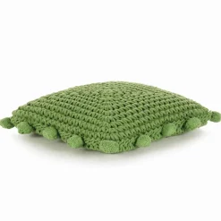 vidaXL Coussin de jeté Basketweave avec oreiller Vert 50 x 50 cm Coton