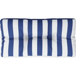 vidaXL Coussin de palette rayures bleues et blanches 70x40x12 cm tissu