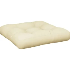 Décorations-vidaXL Coussin de palette crème 50x50x12 cm tissu Cr&egrave;me