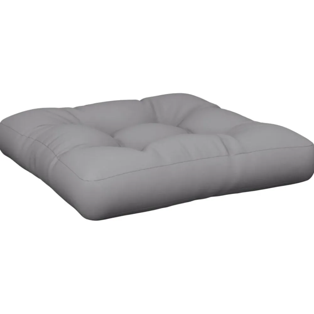 Décorations-vidaXL Coussin de palette 50x50x12 cm tissu Gris