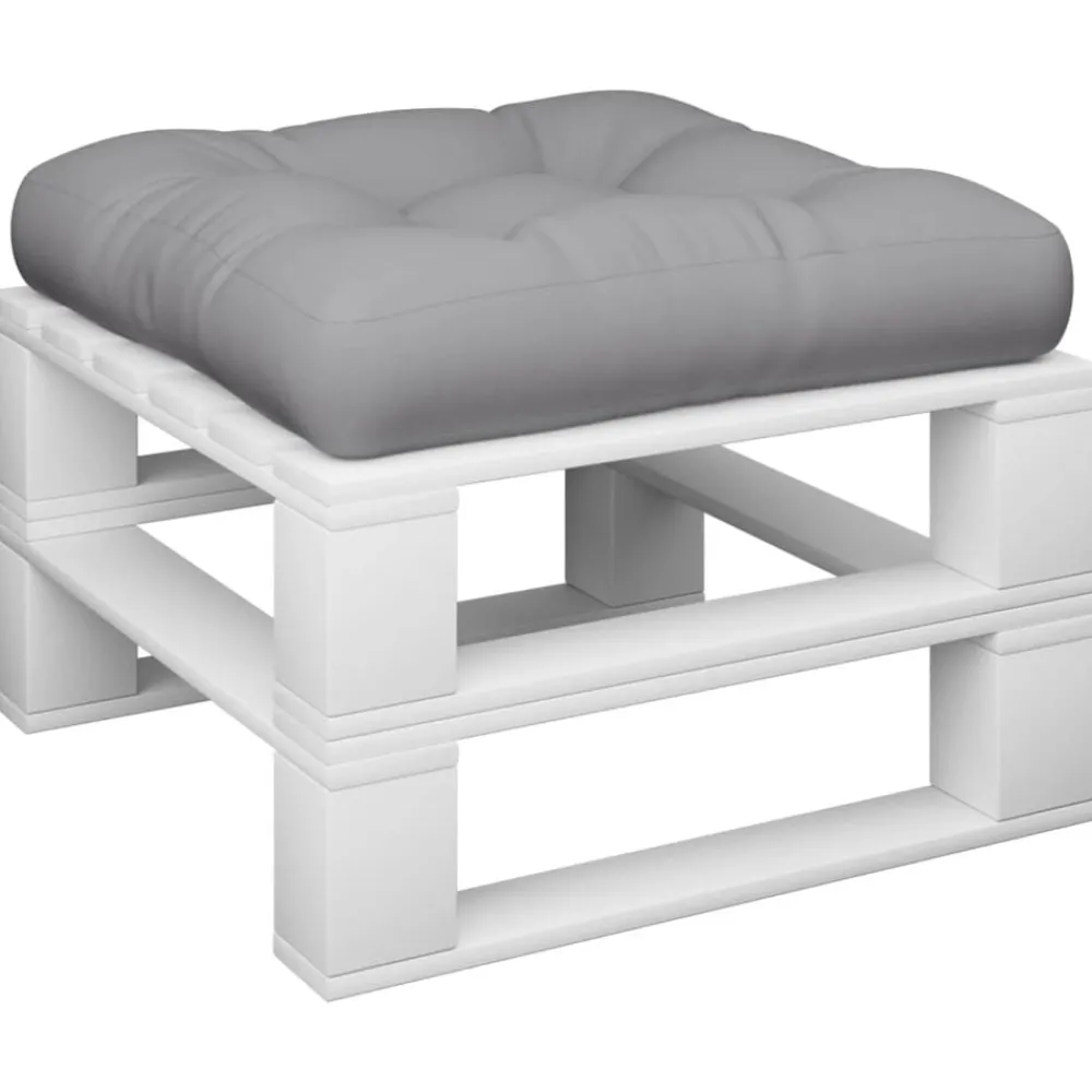 Décorations-vidaXL Coussin de palette 50x50x12 cm tissu Gris