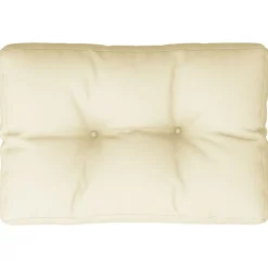 vidaXL Coussin de palette crème 50x40x12 cm tissu